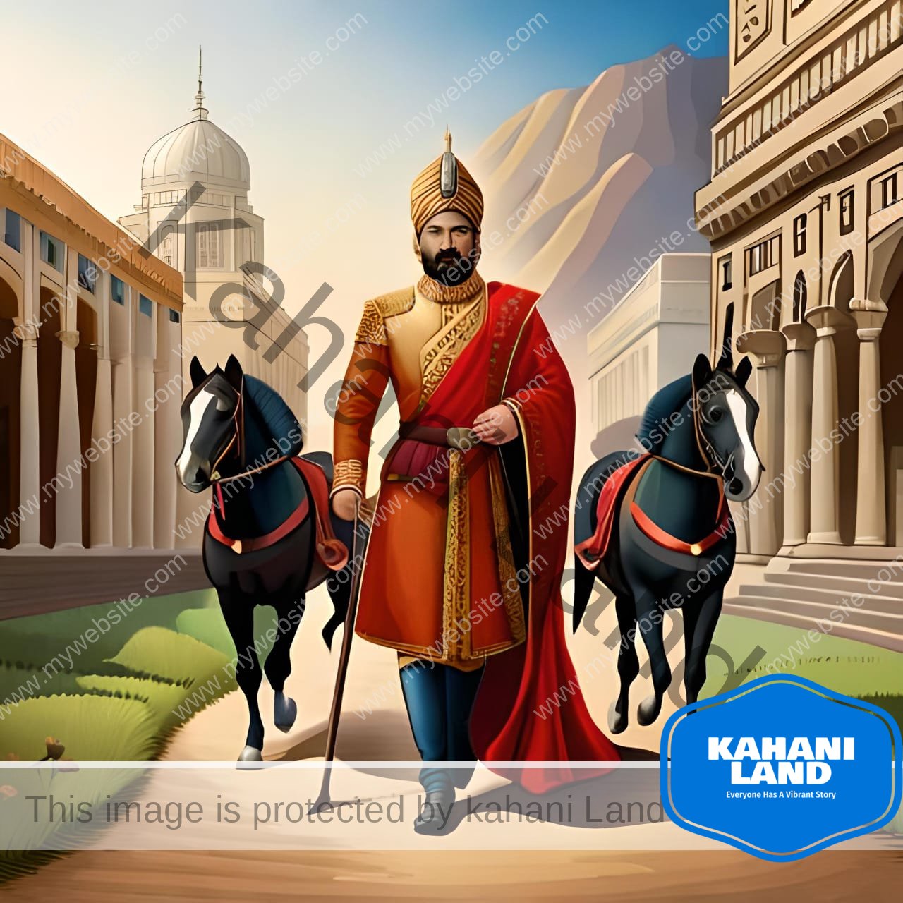 यह असली मालिक कौन ? कहानी के एक द्रासी को दर्शाता है जिसमे बीरबल के द्वारा छोड़ गया घोडा राज्य रवि वर्मा के पीछे चलने लगता है ।