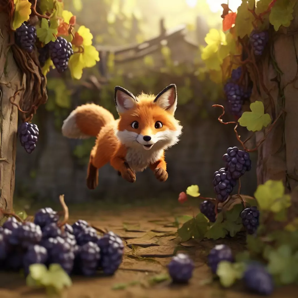 class 2 short moral story of a fox jumping for grapes